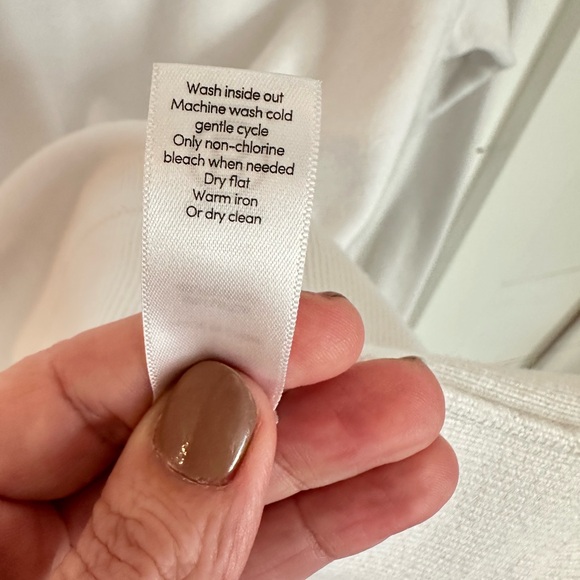 ATHLETA M White north point ribbed black trim cotton blend woman popover tunic - Picture 8 of 13